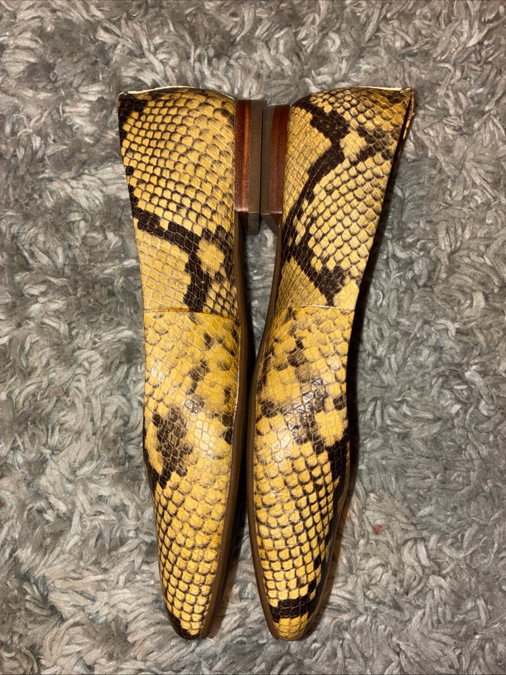 Frye Yellow & Brown Snake-Print Ballet Flats - Picture 3 of 7